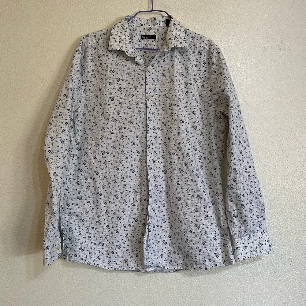 Mens Button Down Long Sleeved Floral Shirt - Picture 1 of 5